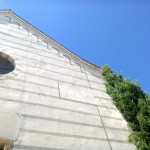 Vertical dial on chruch in Porto Maurizio, Italy showing Italian hours